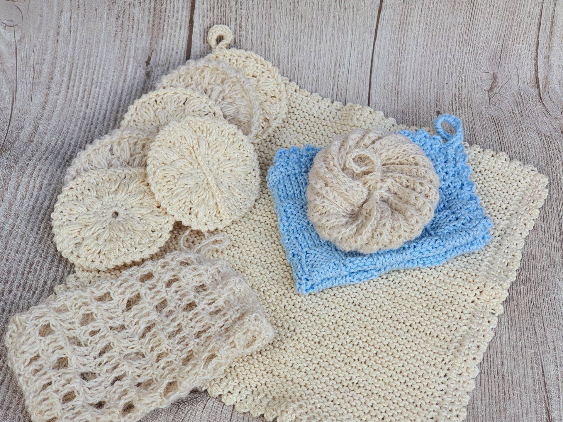 Pflegeset 10Teilig, Häkeln, Naturfaser , Nachhaltig, Zero Waste, Geschenk Muttertag von Etsy - MASCHENPUNK