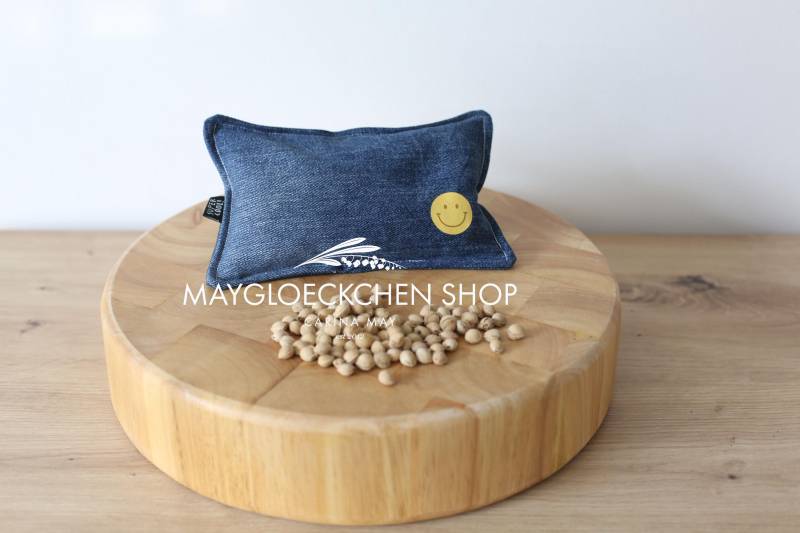 Kirschkernkissen Aus Alten Jeans - Handgemachtes Unikat Mit Smiley von Etsy - MAYgloeckchenShop