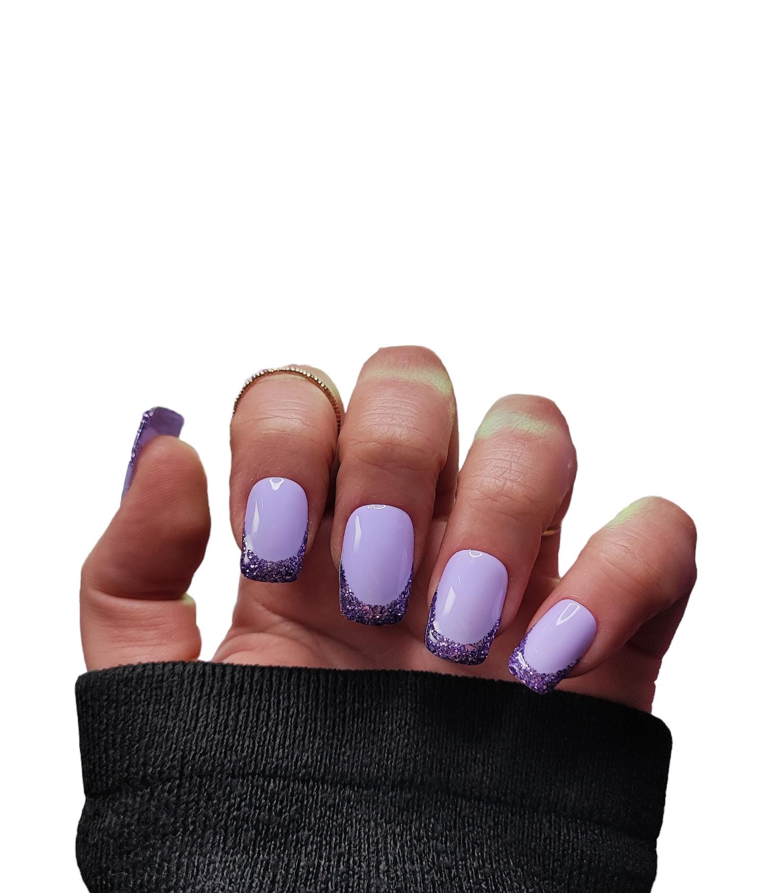 Glitter French Lila Glitter French Lila von Etsy - MEVANAILS