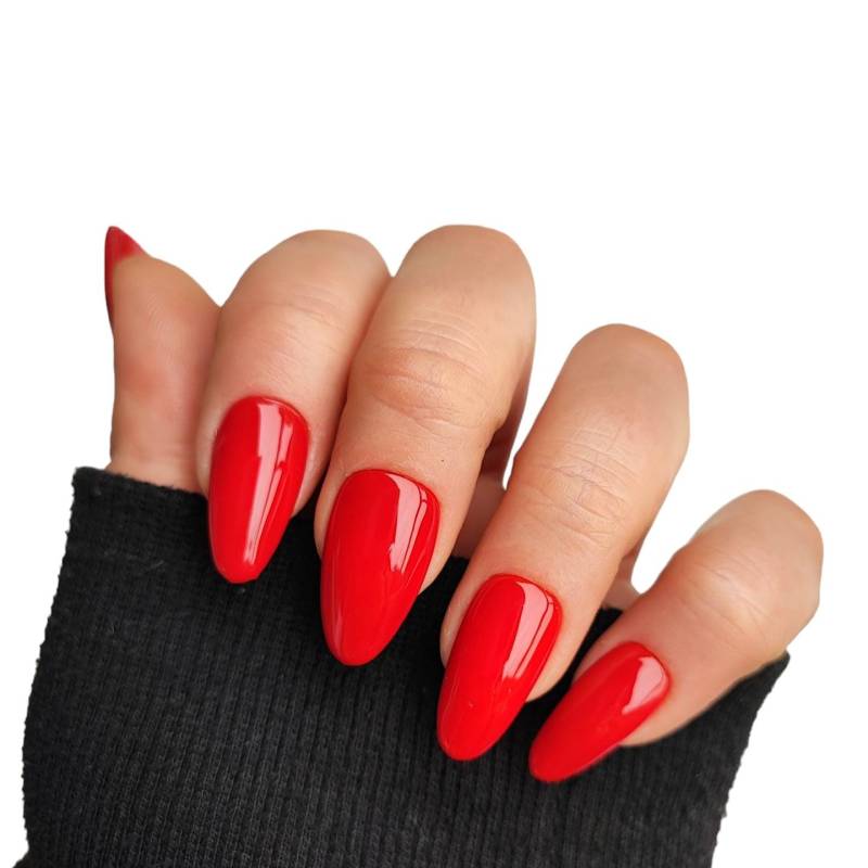 Press-On Nägel Lady in Red | Rote Kunstnägel Handgemacht Wiederverwendbar Glamour Look von Etsy - MEVANAILS