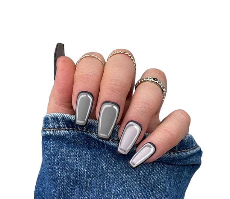 Press On Nails Cartoon Gray Press On Nails Cartoon Gray von Etsy - MEVANAILS