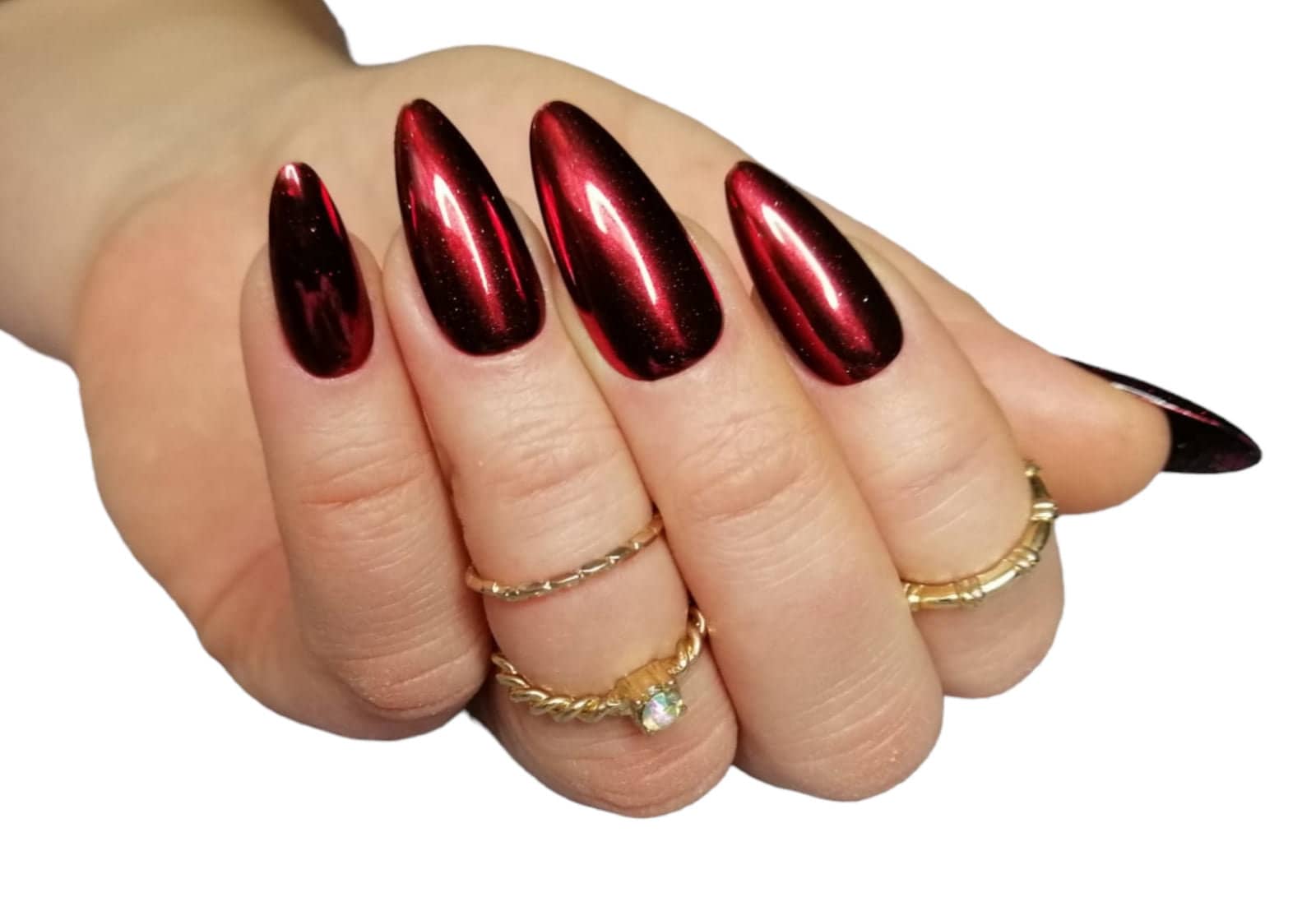 Press On Nails Mirror Chrom Red Press On Nails Mirror Chrom Red von Etsy - MEVANAILS