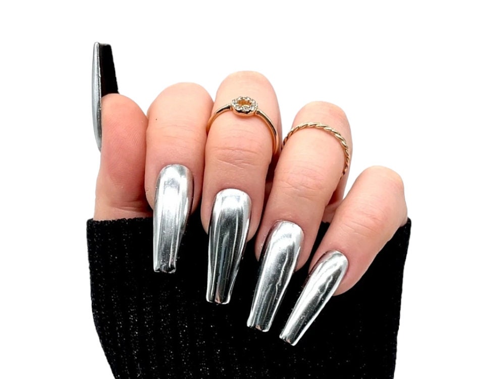 Press On Nails Mirror Chrome Press On Nails Mirror Chrome von Etsy - MEVANAILS