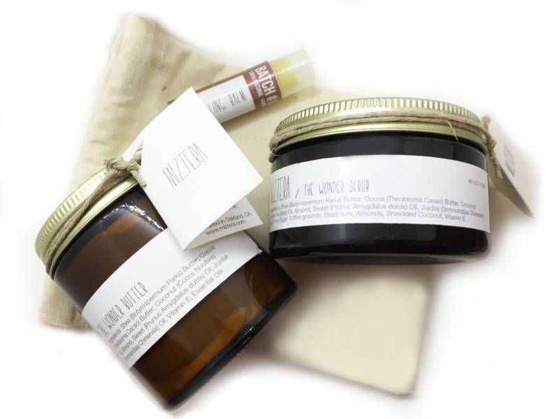 Schokoladen-Körperpeeling, Körperbutter, Lippenbalsam Geschenk-Set Natürliche Handarbeit. The Wonder Butter, Scrub & Healing Balm. Kakao Shea von Etsy - MIZTERA