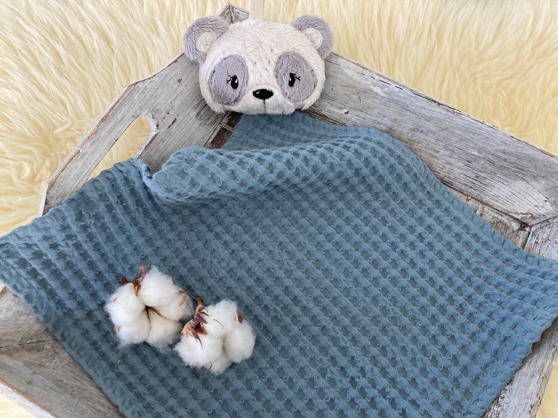Panda Schmusetuch Personalisiert, Schnuffeltuch Kuscheltuch Für Baby, Mit Namen Personalisiert Waffelpique, Geburtsgeschenk von Etsy - MImMIDesigns