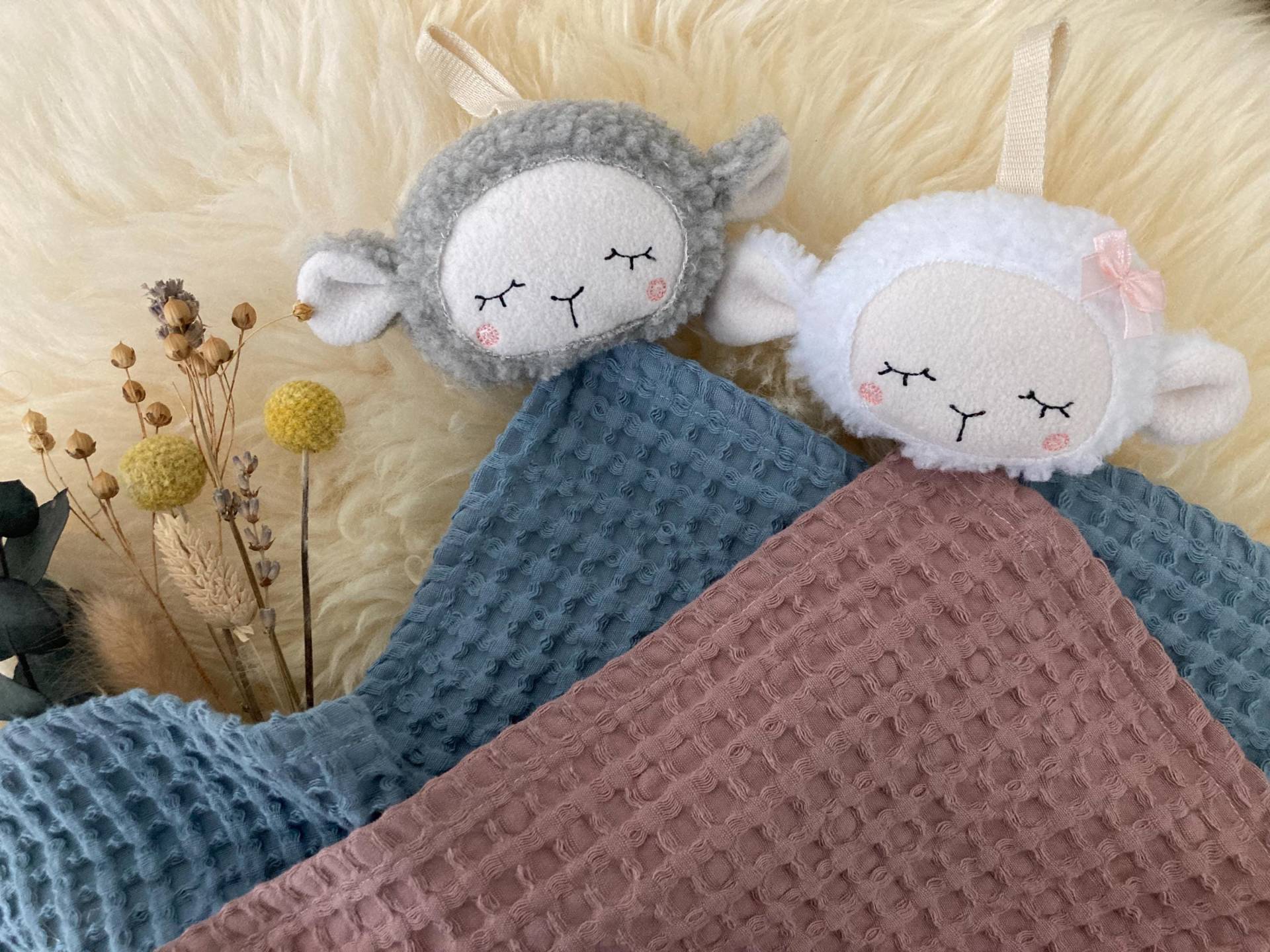 Schaf, Schäfchen, Schmusetuch, Schnuffeltuch, Kuscheltuch Für Baby, Mit Namen Personalisiert, Waffelpique, Geburtsgeschenk von Etsy - MImMIDesigns