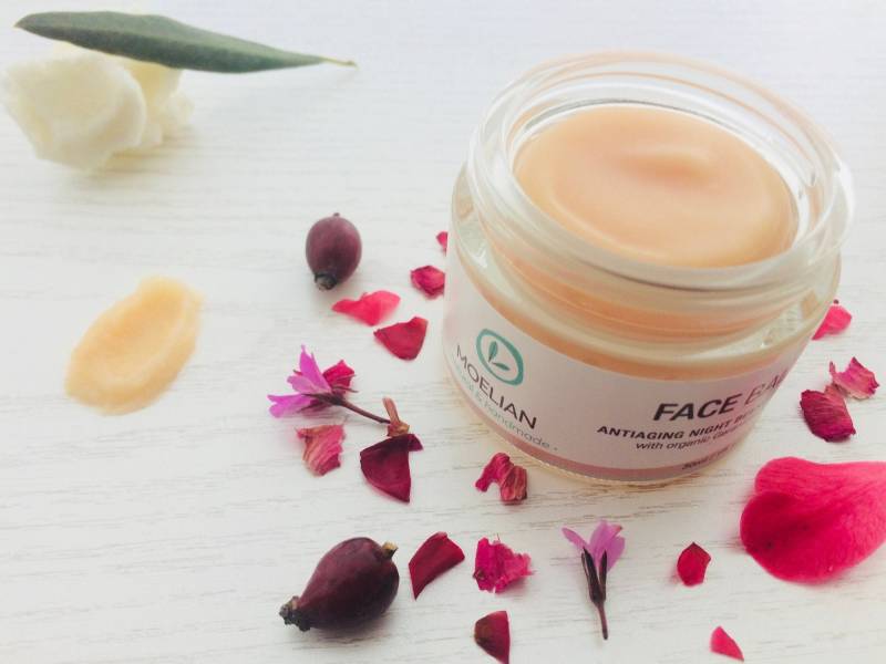 Nachtcreme, Bio-Gesichtsbalsam Rose, Geranien Collagen Sheabutter Creme, Vit E, Beauty Face Elixir, Moelian von Etsy - MOELIAN
