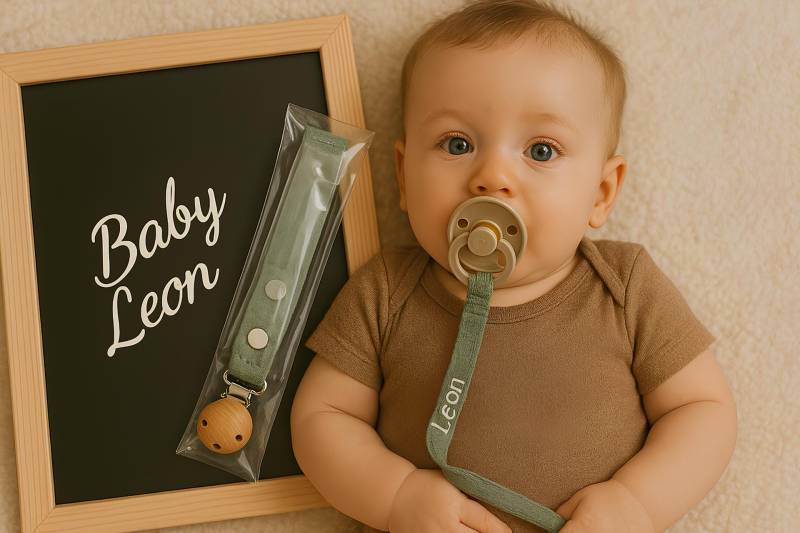 Musselin Schullerkette Mit Halstuch, 3D-Besticktem Namen-Personalisiertes Babygeschenk, Geburt. Öko Nickitücher & Lätzchen Vatertag von Etsy - MZYShopDesign