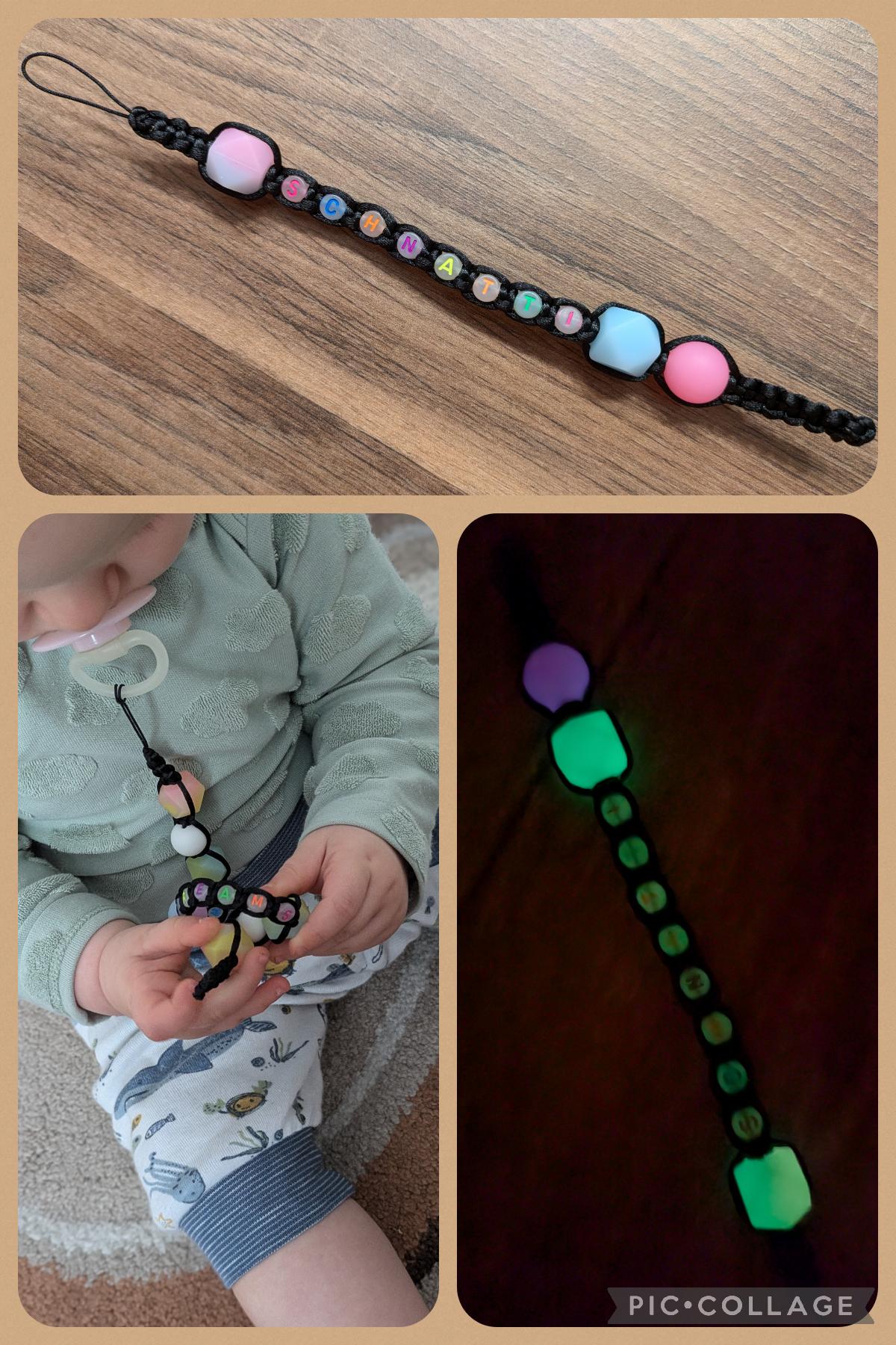 Nachts Leuchtende Schnullerkette von Etsy - MaMaLoveDE