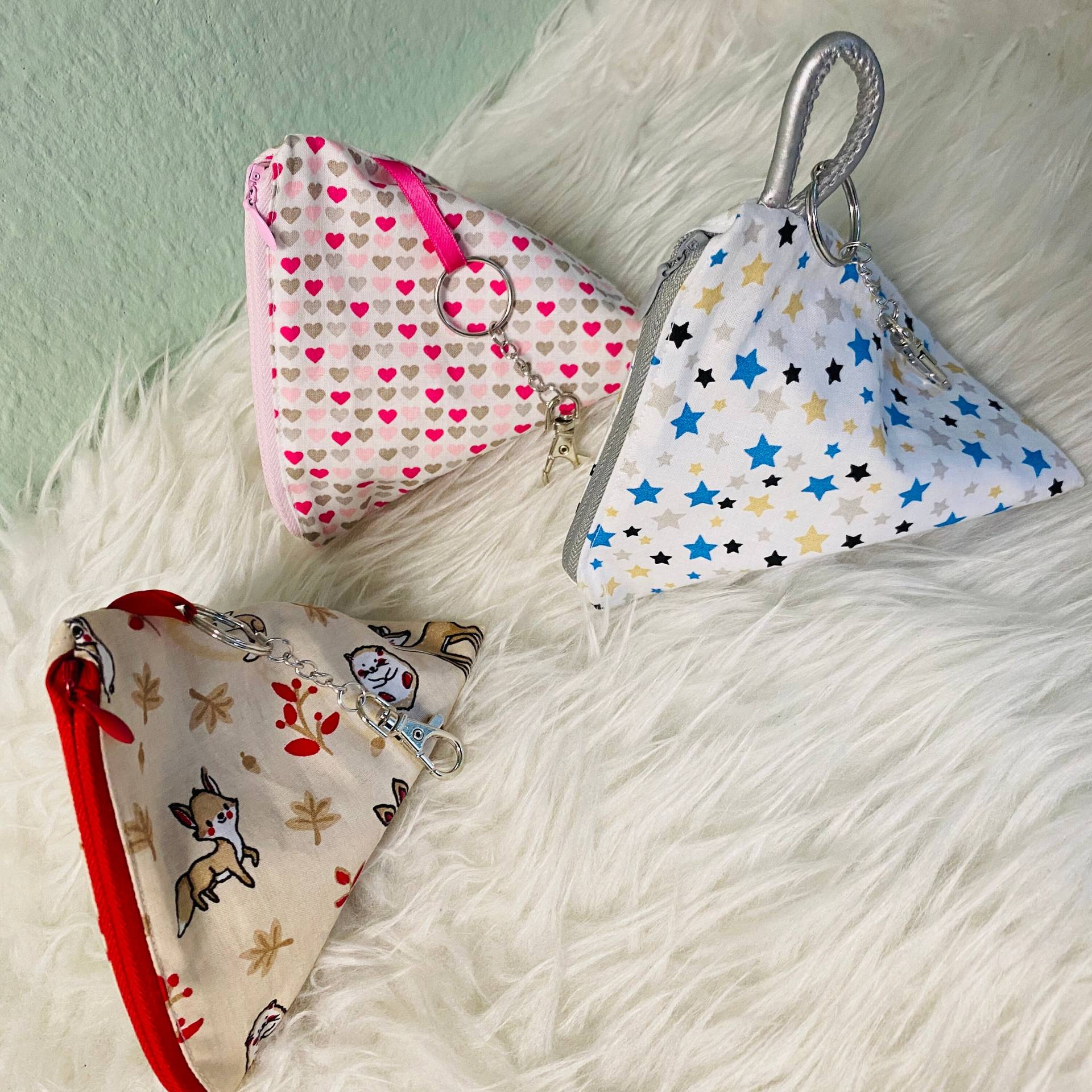Schnullertasche - Pyramidentasche Dreiecktasche Schlüsseltasche Personalisierbar von Etsy - MachsDirSelbst