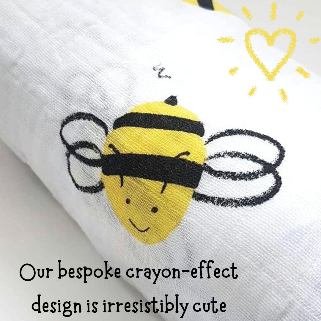 Bumble Bee Swaddle Baumwolle-Bambus Musselin von Etsy - MadPacBabies
