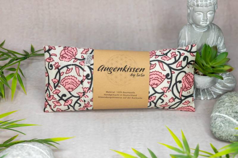 Augenkissen Delhi Beige Rosa Blüten Yoga Meditation Entspannung Homeoffice Lavendel Sandelholz Palo Santo Baumwolle Vegan von Etsy - MadeBySuSu