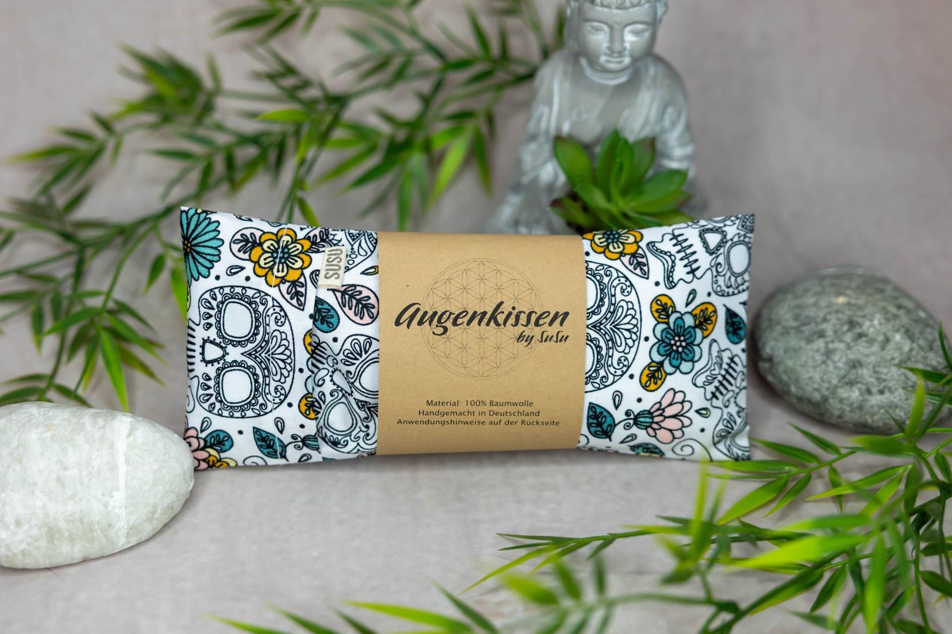 Augenkissen Weiß Bunt Totenköpfe Día De Muertos Yoga Meditation Entspannung Homeoffice Lavendel Sandelholz Palo Santo Baumwolle Vegan von Etsy - MadeBySuSu