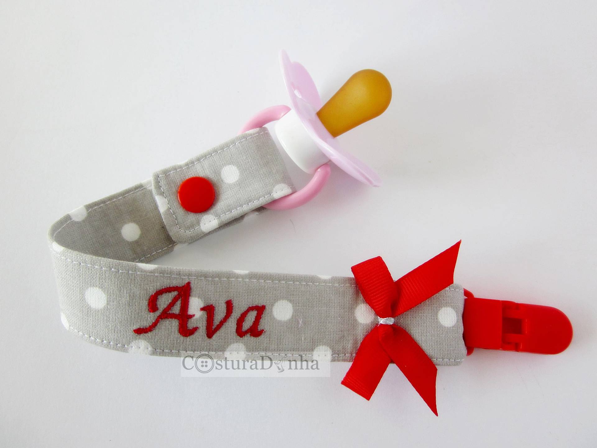 Baby Mädchen Schnullerhalter, Schnullerkette - Mit Personalisiertem Namen von Etsy - MadebyCosturaDinha