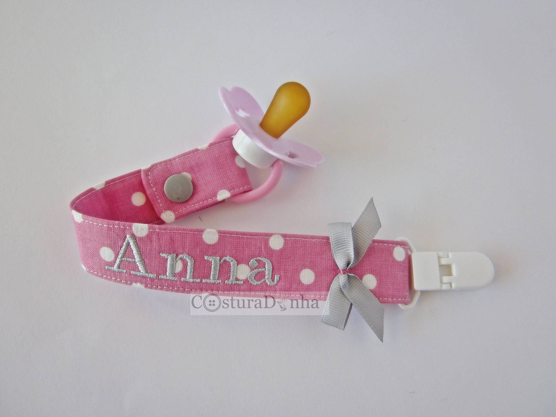 Baby Mädchen Schnullerhalter, Schnullerkette - Mit Personalisiertem Namen von Etsy - MadebyCosturaDinha