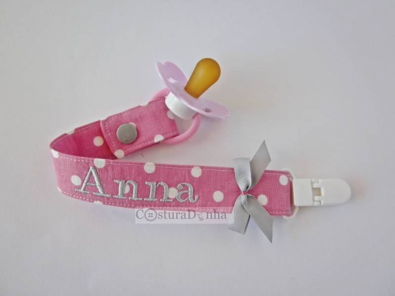 Baby Mädchen Schnullerhalter, Schnullerkette - Mit Personalisiertem Namen von Etsy - MadebyCosturaDinha
