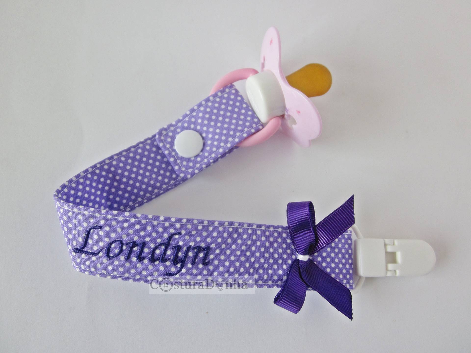 Baby Mädchen Schnullerhalter, Schnullerkette - Mit Personalisiertem Namen von Etsy - MadebyCosturaDinha