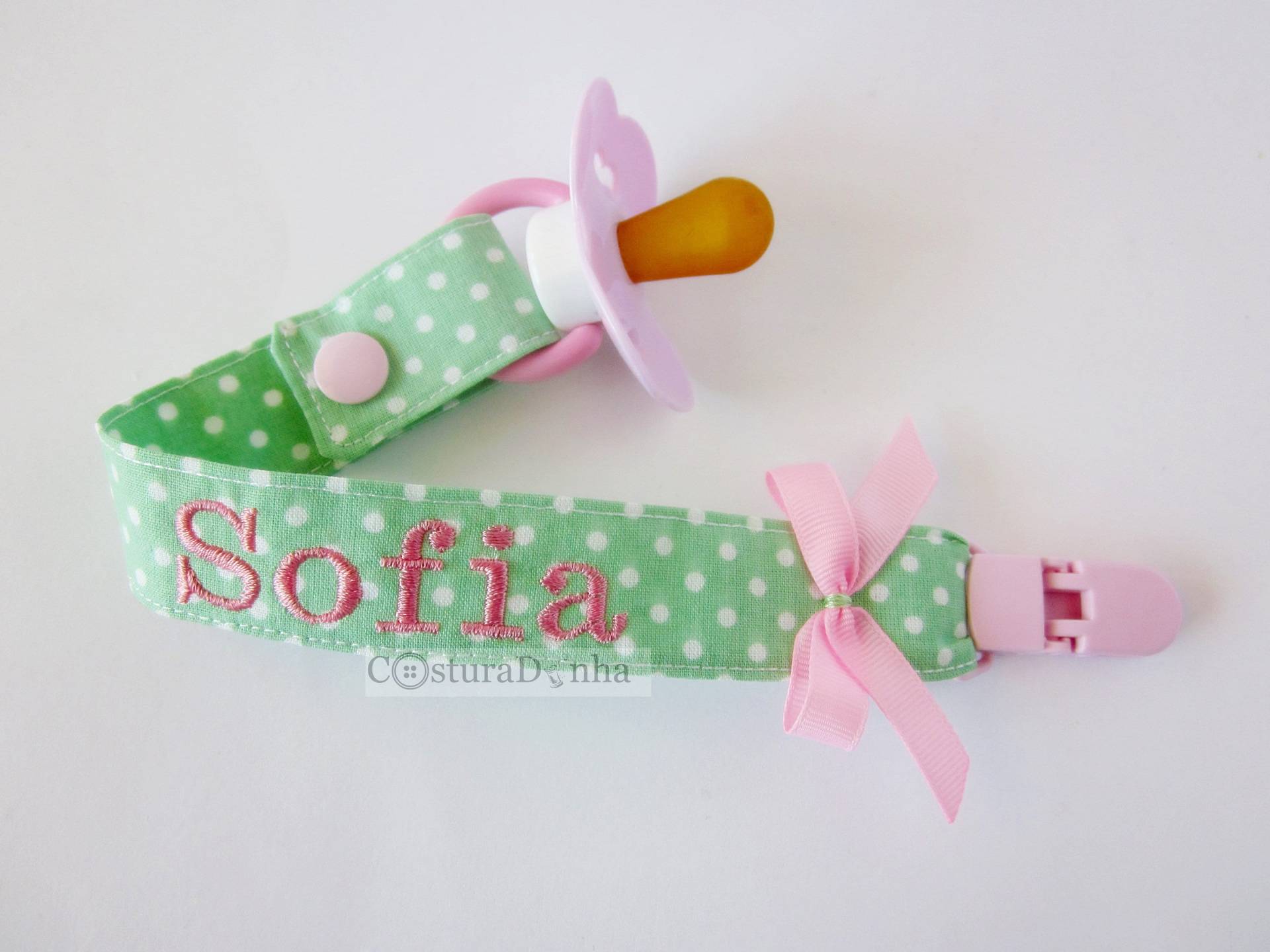 Baby Mädchen Schnullerhalter, Schnullerkette - Mit Personalisiertem Namen von Etsy - MadebyCosturaDinha