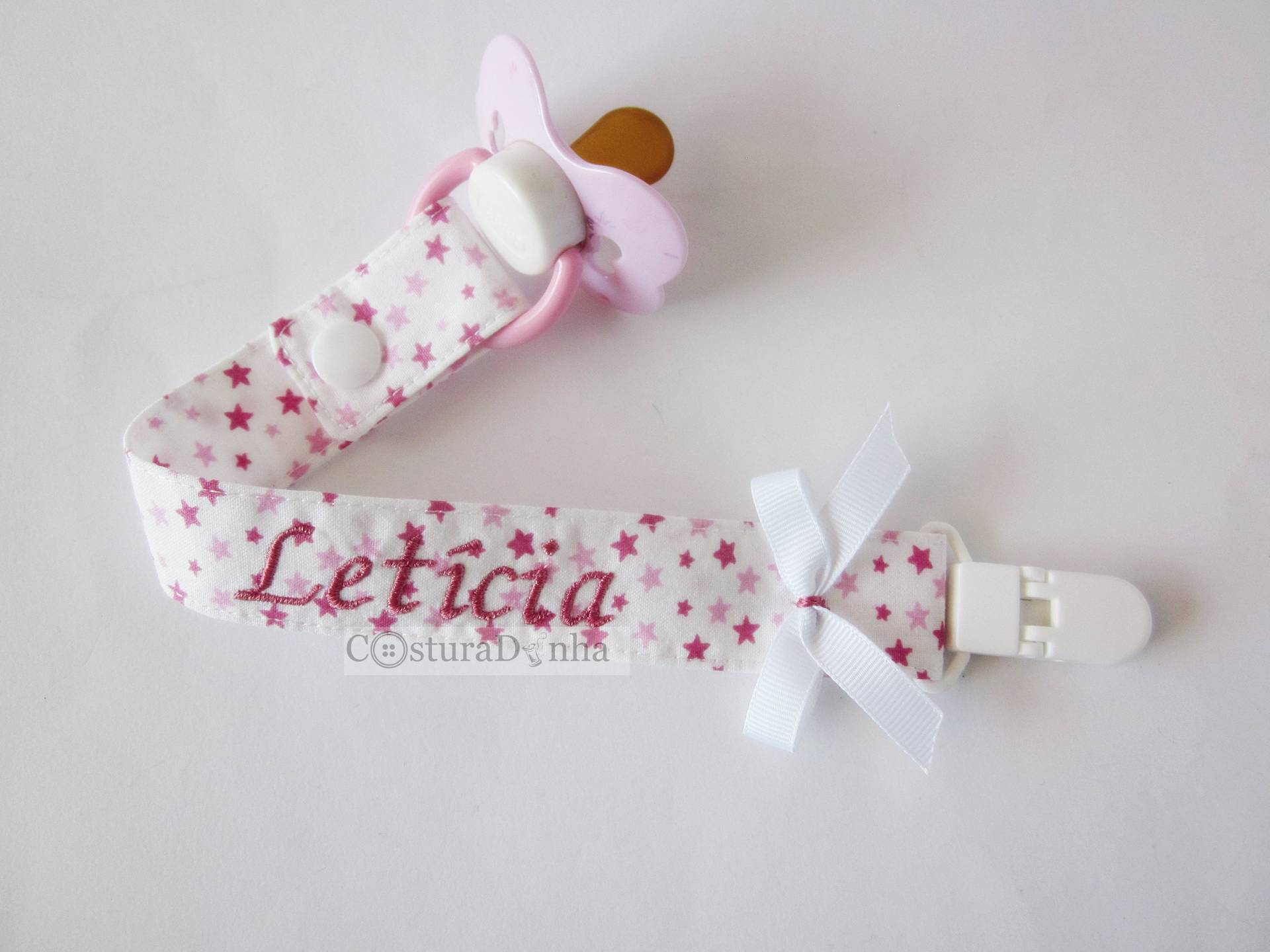 Baby Mädchen Schnullerhalter, Schnullerkette - Mit Personalisiertem Namen von Etsy - MadebyCosturaDinha