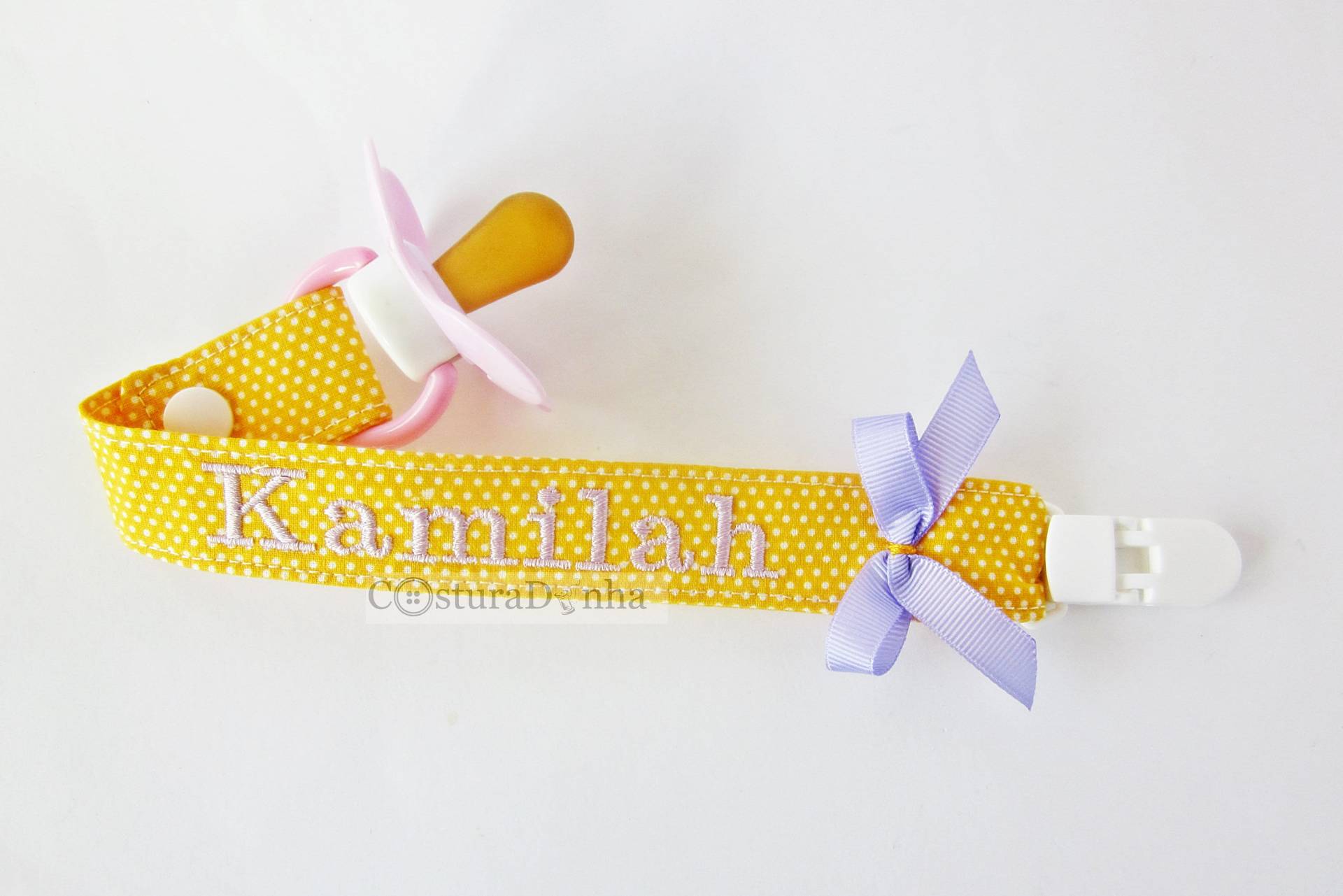 Baby Mädchen Schnullerhalter, Schnullerkette - Mit Personalisiertem Namen von Etsy - MadebyCosturaDinha