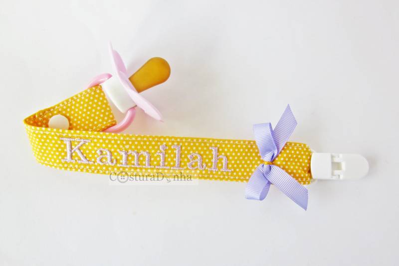 Baby Mädchen Schnullerhalter, Schnullerkette - Mit Personalisiertem Namen von Etsy - MadebyCosturaDinha