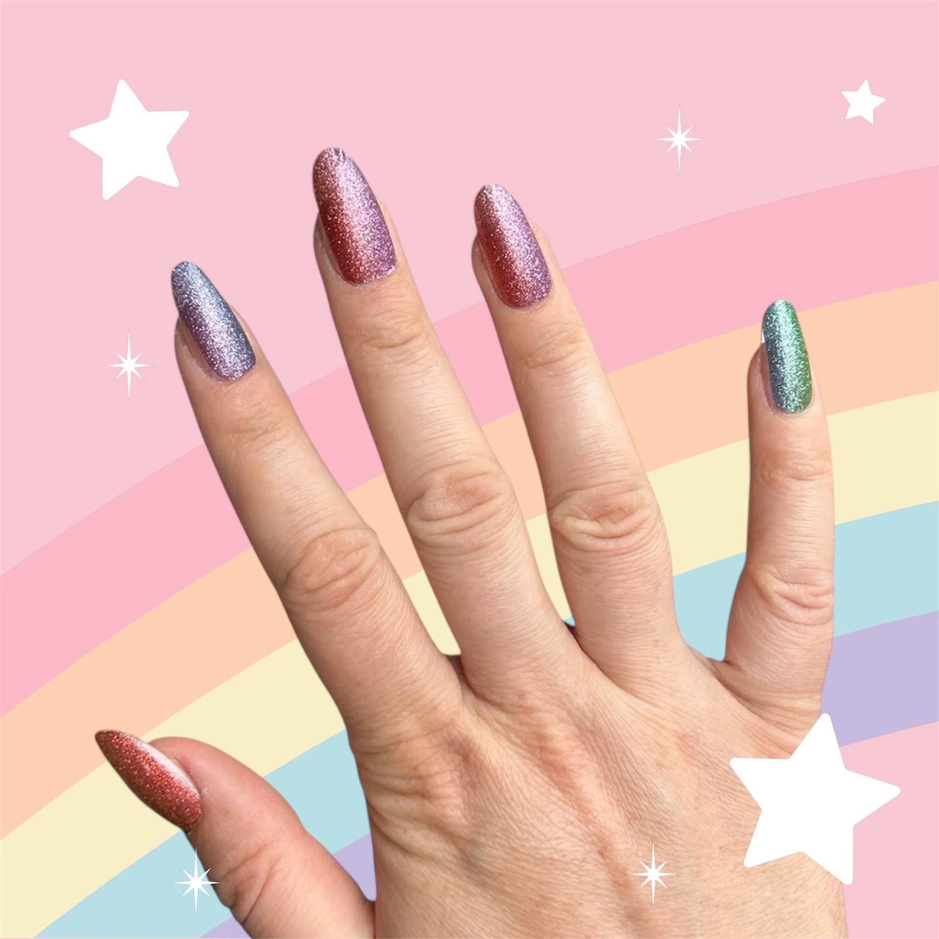 Kindernagelfolien "Farbenfrohe Glitzerexplosion", Freundin, Nagelsticker, Trockner Nagellack, Aufkleber, Muttertag, Maniküre, Nägel, Nail Wr von Etsy - MademoiselleSuzanne