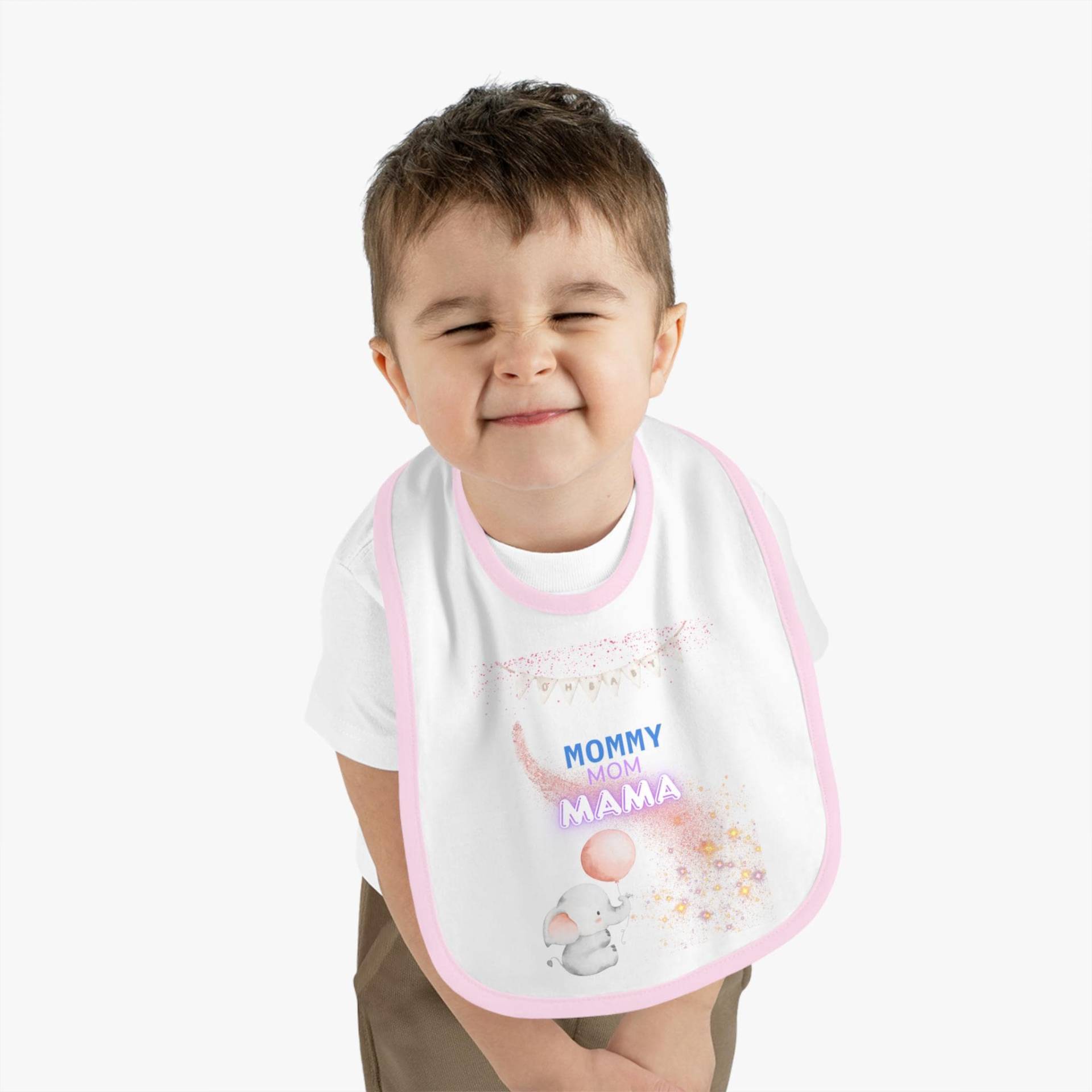 Cute Baby Bib With "Mommy Mom Mama' Design, Shower Gift, Newborn Feeding Bib, Toddler Accessories, Elephant Print von Etsy - MagdalenaLoveAnna