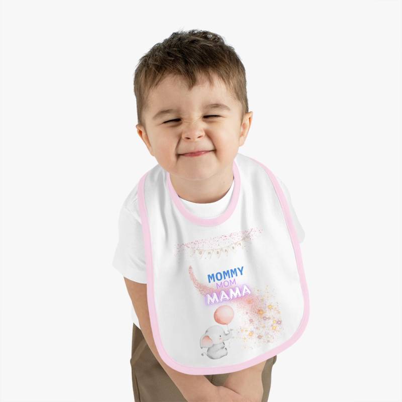 Cute Baby Bib With "Mommy Mom Mama' Design, Shower Gift, Newborn Feeding Bib, Toddler Accessories, Elephant Print von Etsy - MagdalenaLoveAnna
