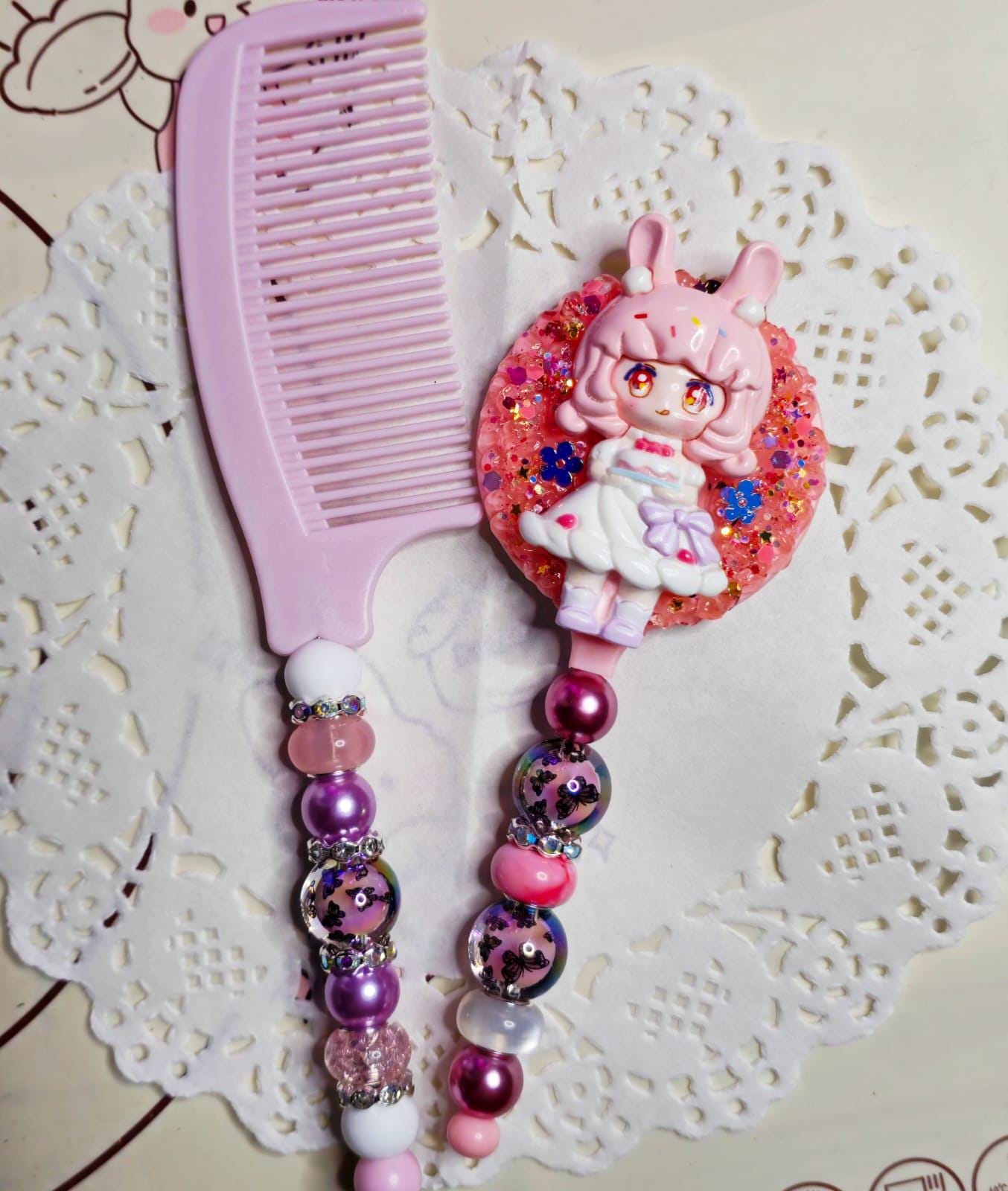 Perlen Kamm Und Spiegel Set Kawaii Sets - Süße, Dekorative Kämme von Etsy - MagicMemories7