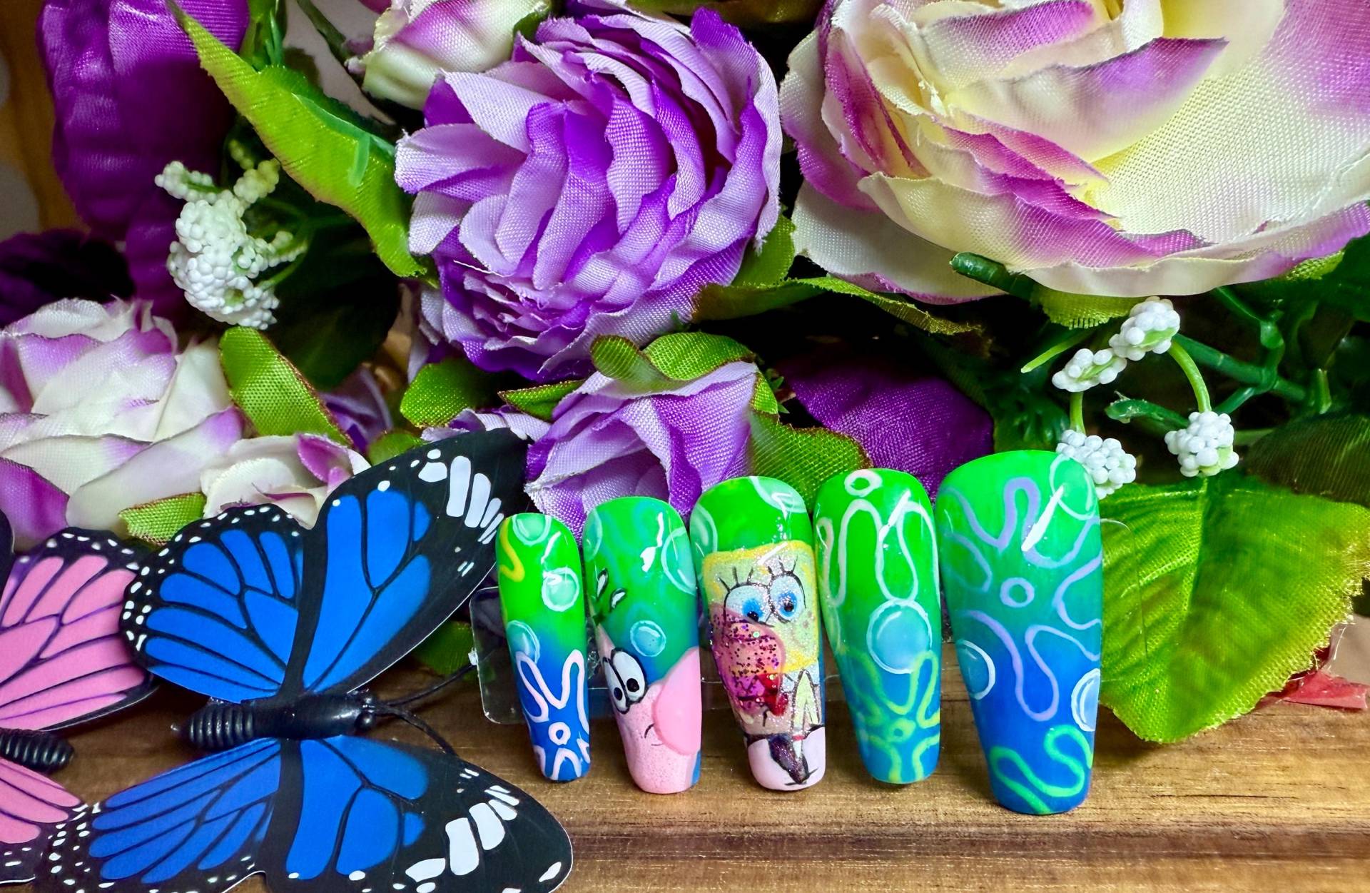 Handgemachte Press-On-Nails - "Underwater Fan Art" Edition von Etsy - MagicNailsChristina