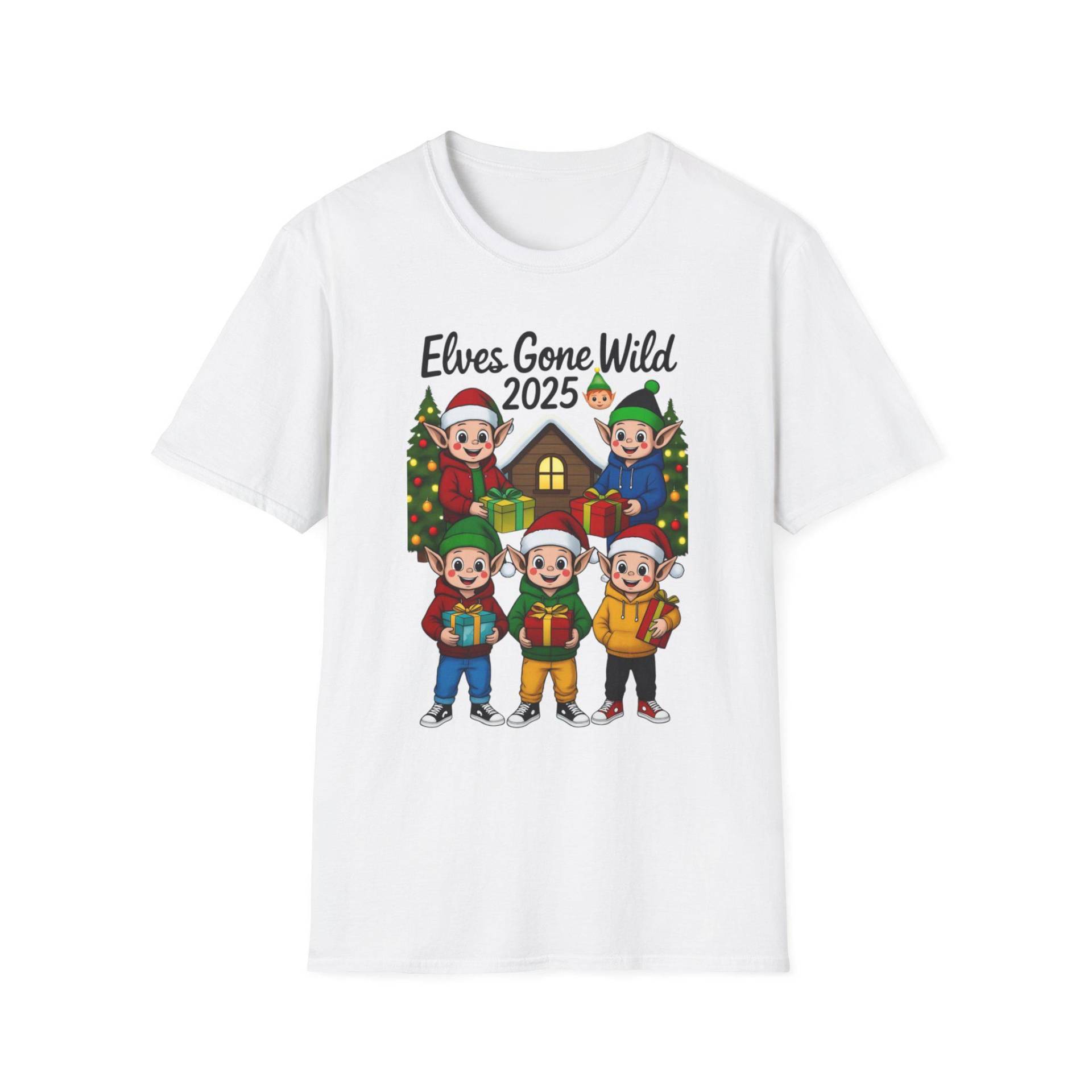 Elves Gone Wild Holiday T-Shirt, Christmas Gift, Funny Tee, Family Gathering Shirt, Unisex T-Shirt von Etsy - MagicPromptsShop