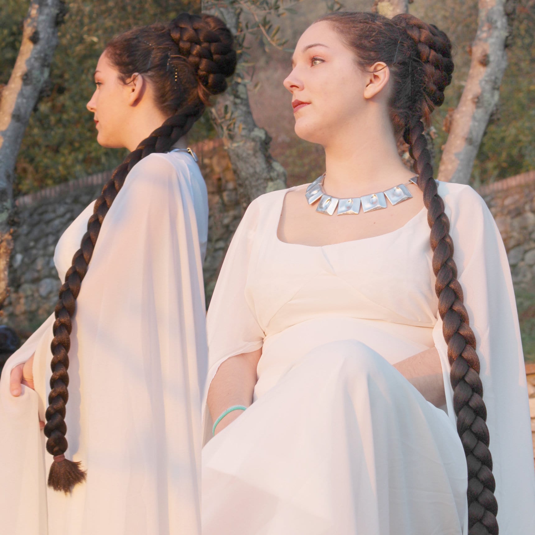 Bun Updo Mit Braid Down Ihre Haarfarbe Renaissance Prinzessin Kostüm Zöpfe Trauung Haarteile Geflochtene Chignon Cosplay Erweiterungen von Etsy - MagicTribalHair