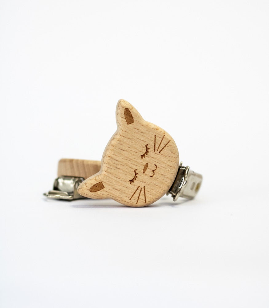 Schnullerclip "Katze" Aus Buchenholz Schnullerclip "Katze" Aus Buchenholz von Etsy - MahinaMakramee