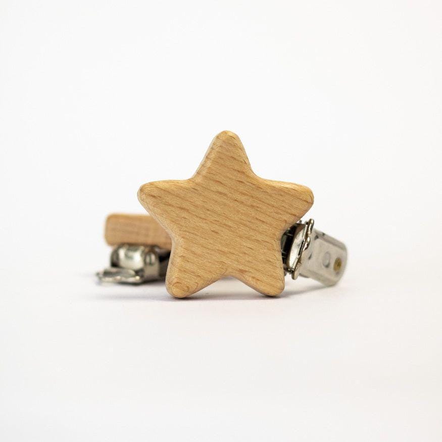 Schnullerclip "stern" Aus Buchenholz Schnullerclip "stern" Aus Buchenholz von Etsy - MahinaMakramee