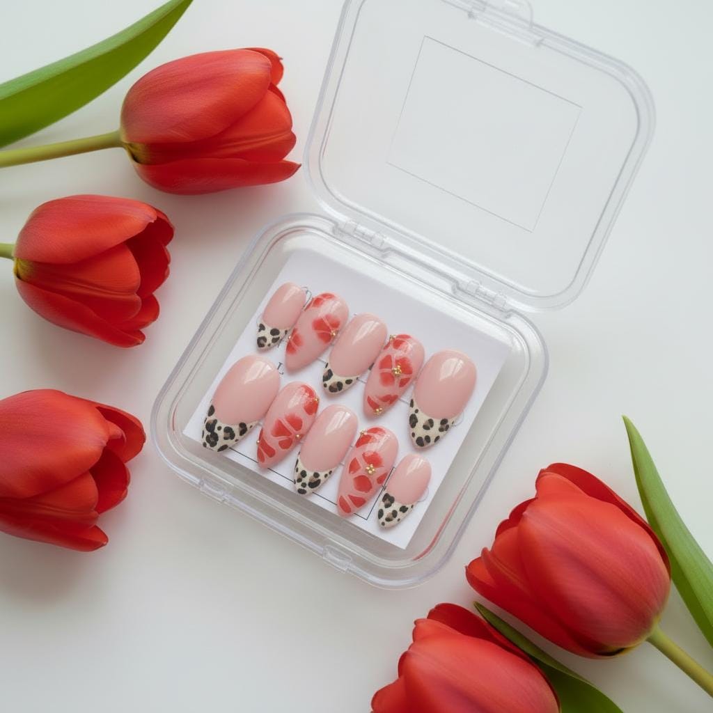 Handmade Press On Nails - Leo Bloom Handmade Press On Nails - Leo Bloom von Etsy - MajaBeauty