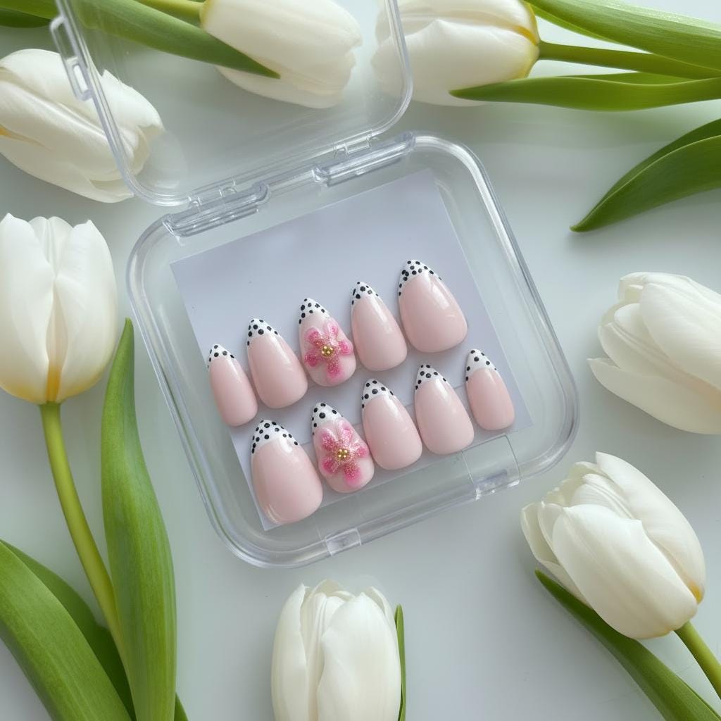 Handmade Press On Nails - Polka Dott Handmade Press On Nails - Polka Dott von Etsy - MajaBeauty