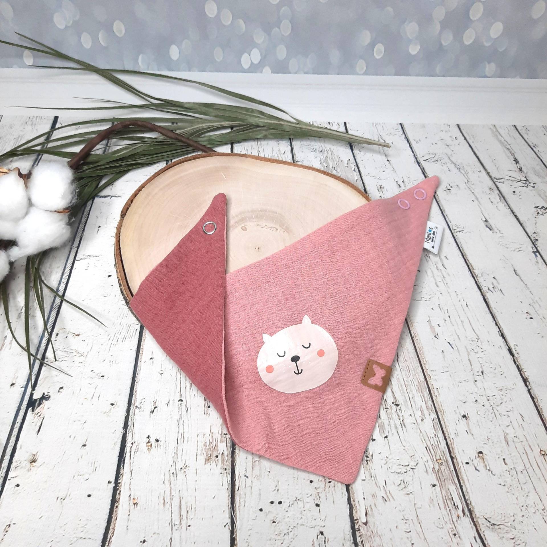 Musselin Dreieckstuch Lätzchen Baby Kind 6-24 Monate Zweifarbig Mit Katze von Etsy - MakiskleineWelt