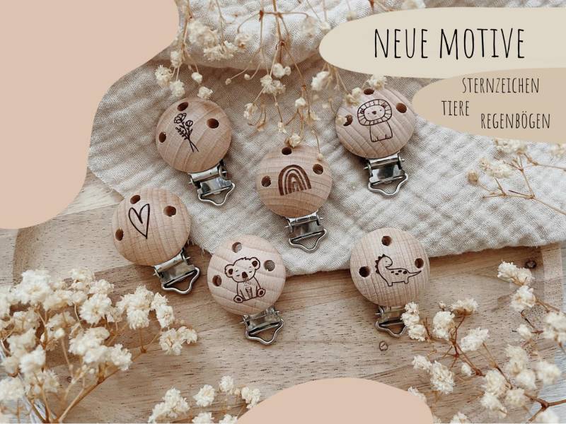 Schnullerkettenclip || Schnullerclip Holzclip Mit Lasergravur Herz, Regenbogen, Blume, Tiere, Sternzeichen Diy Schnullerkette Schnullerkettenclip || Schnullerclip Holzclip Mit Lasergravur Herz, Regenbogen, Blume, Tiere, Sternzeichen Diy Schnullerkette von Etsy - Makrameearina