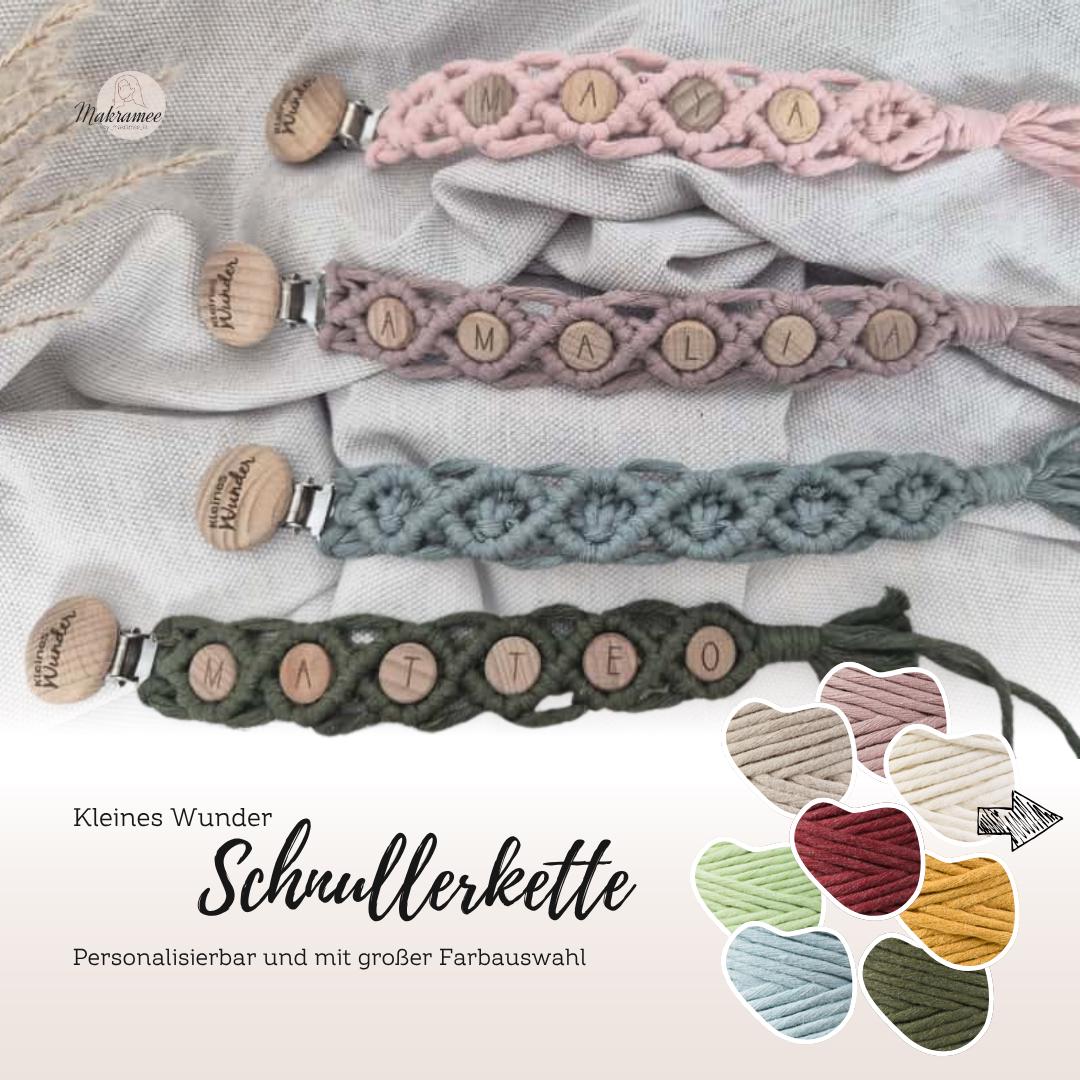 Personalisierte Makramee Schnullerkette | Kleines Wunder von Etsy - MakrameeliaShop