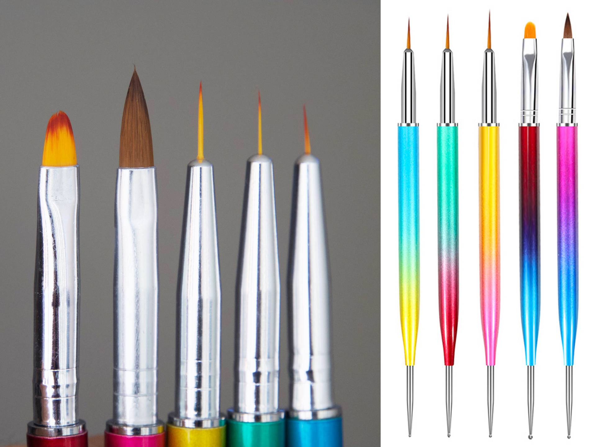 5 Stück Doppelköpfige Nagelbürste Punktierung Stift/ Farbverlauf Detailing Stripes Nailart Pinsel, Malpinsel, 3D Acrylstift von Etsy - Makynail