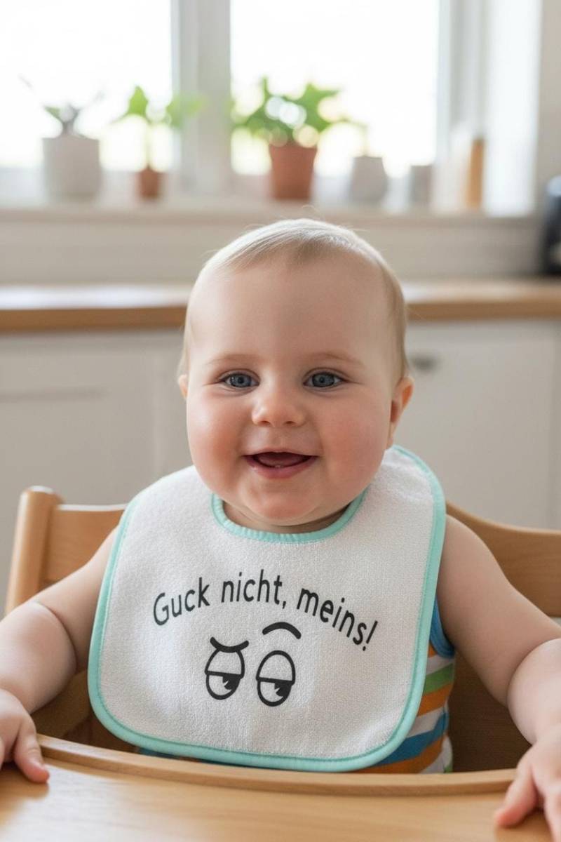 Baby Lätzchen "Guck Nicht, Meins" - 100% Baumwolle I Lustiges Spruch-Lätzchen Fun Babygeschenk-Geburt-Taufe-Geburtstag-Babyparty von Etsy - MamaMadeWear