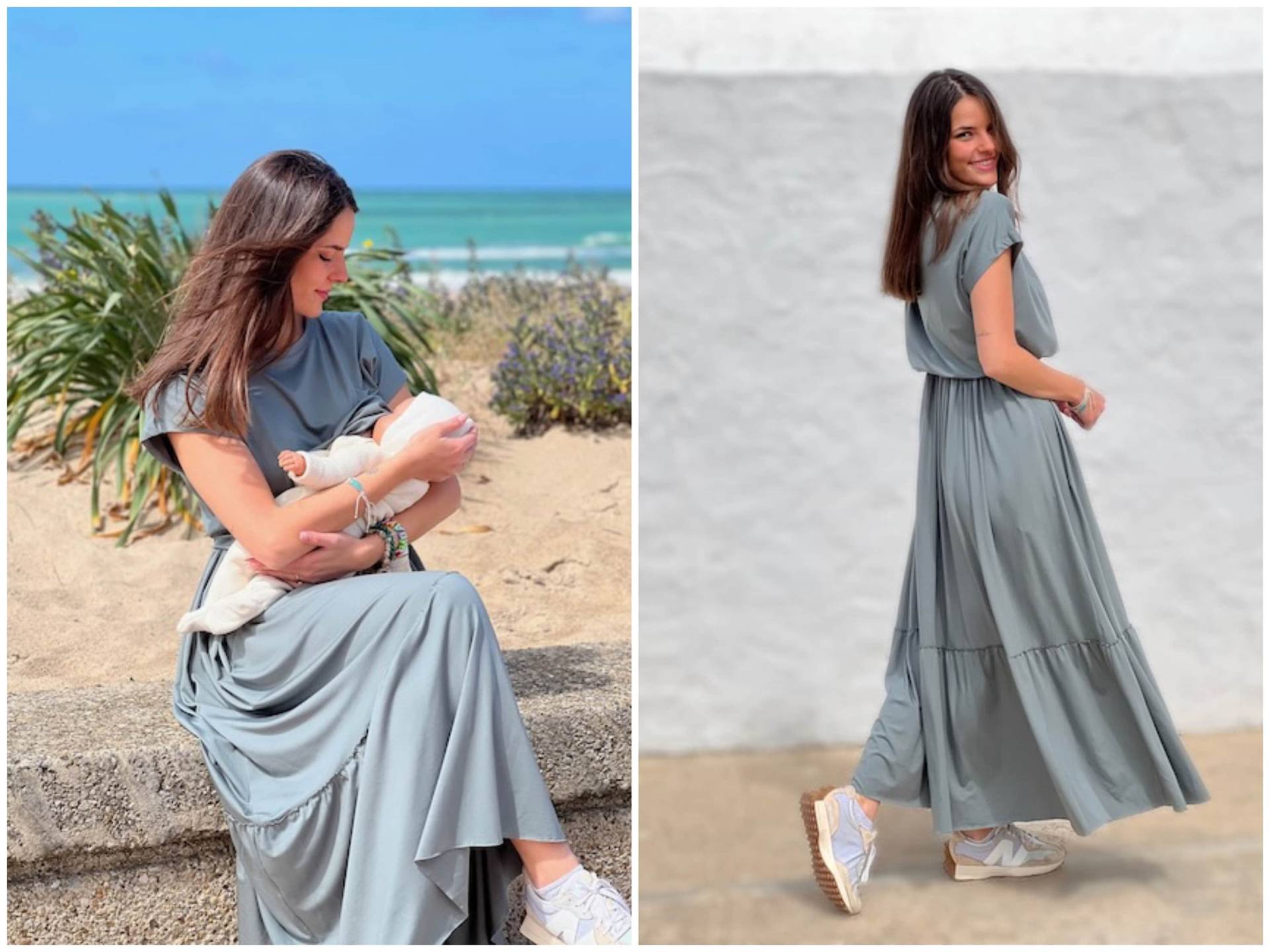 Mania Stillkleid Mila Salbei | Grün-Grau Mania Stillkleid Mila Salbei | Grün-Grau von Etsy - ManiaNursing
