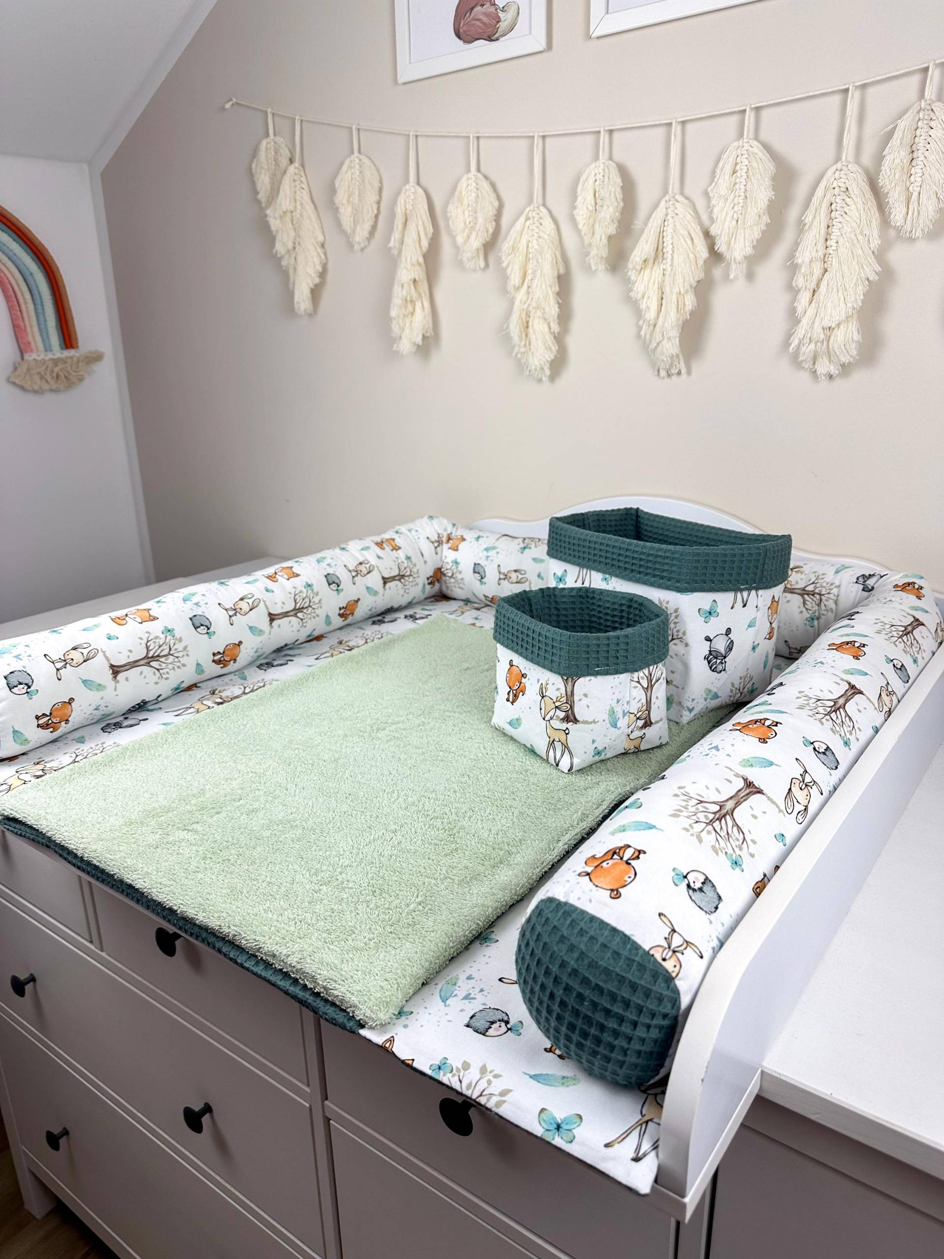 Set M Wickeltischauflage, Wickeltischumrandung in Verschiedenen Größen Und 2 Utensilo | Design - Waffelpiquestoff Babyzimmer Set M Wickeltischauflage, Wickeltischumrandung in Verschiedenen Größen Und 2 Utensilo | Design - Waffelpiquestoff Babyzimmer von Etsy - Manokhandmade