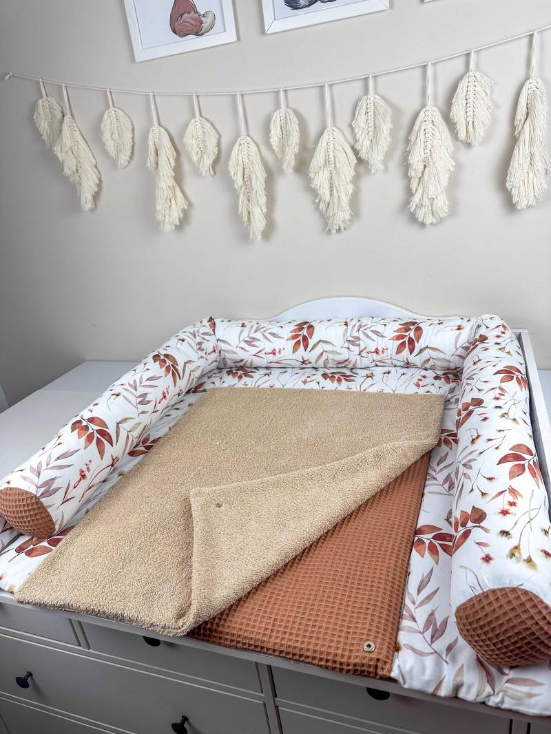 Set S Wickeltischauflage Und Wickeltischumrandung in Verschiedenen Größen | Design - Waffelpiquestoff Babyzimmer Wickelauflage Baby von Etsy - Manokhandmade