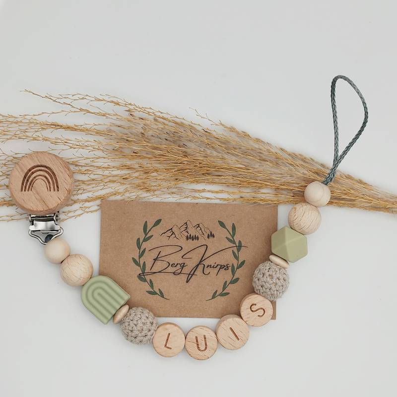 Schnullerkette Mit Namen Personalisiert Jungen Mädchen | Babygeschenk Zur Geburt Regenbogen Mint Lindgrün Schnullerkette Mit Namen Personalisiert Jungen Mädchen | Babygeschenk Zur Geburt Regenbogen Mint Lindgrün von Etsy - ManufakturBergKnirps