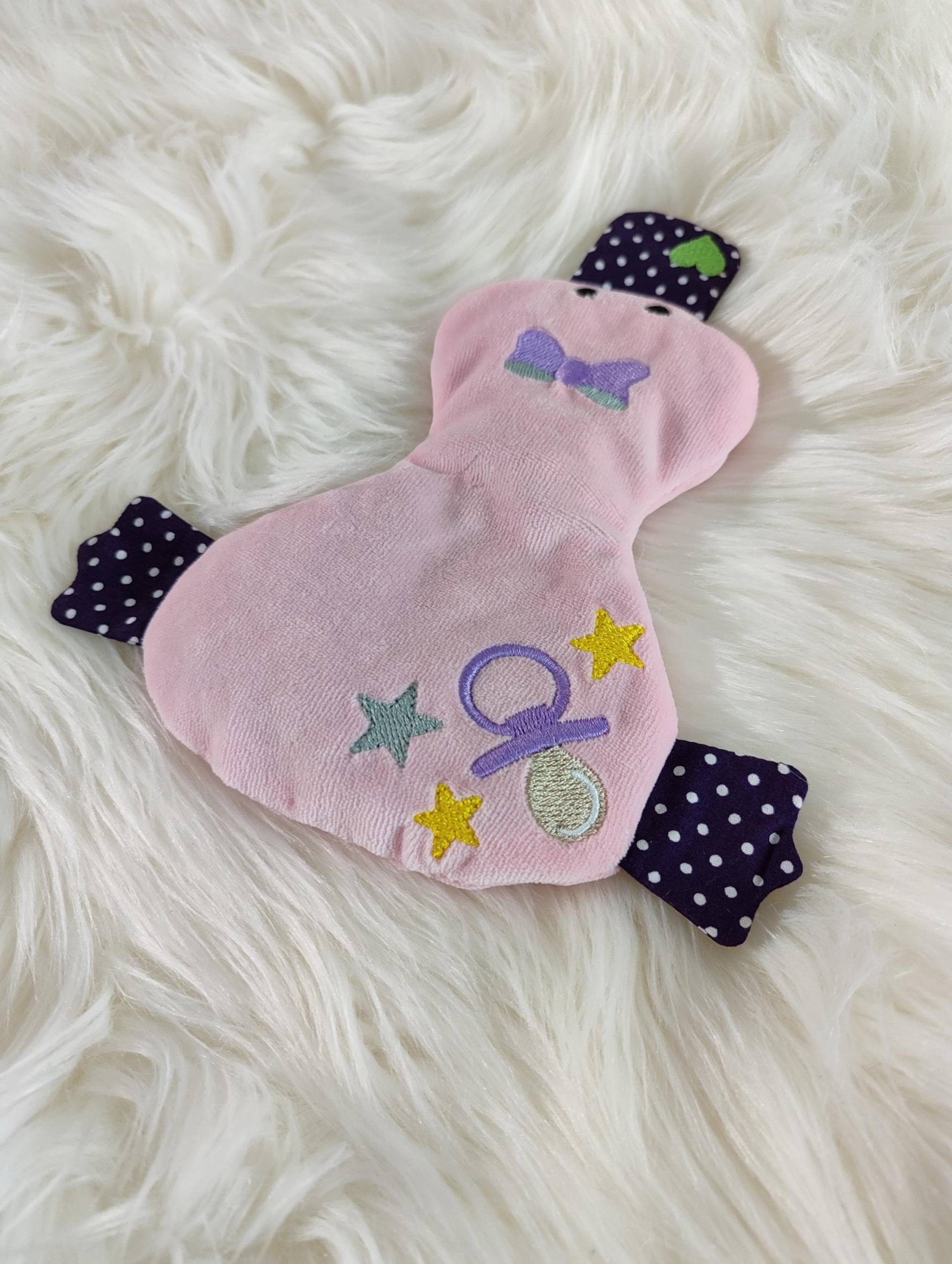 Ente Kirschkernkissen Motiv Schnuller - Rosa von Etsy - ManufakturSoKreWe