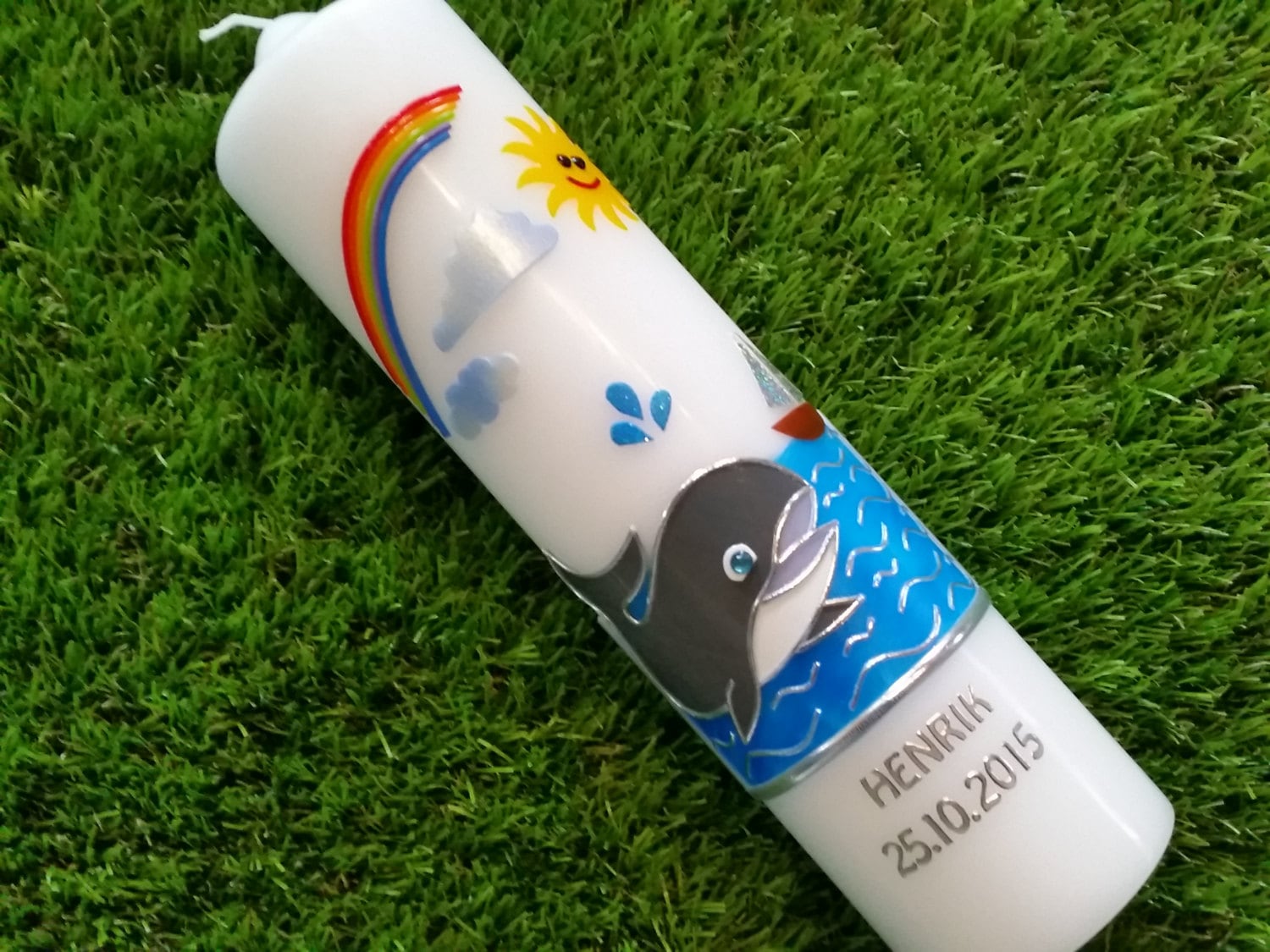 Taufkerze Meer & Wal von Etsy - ManusKerzenzauber