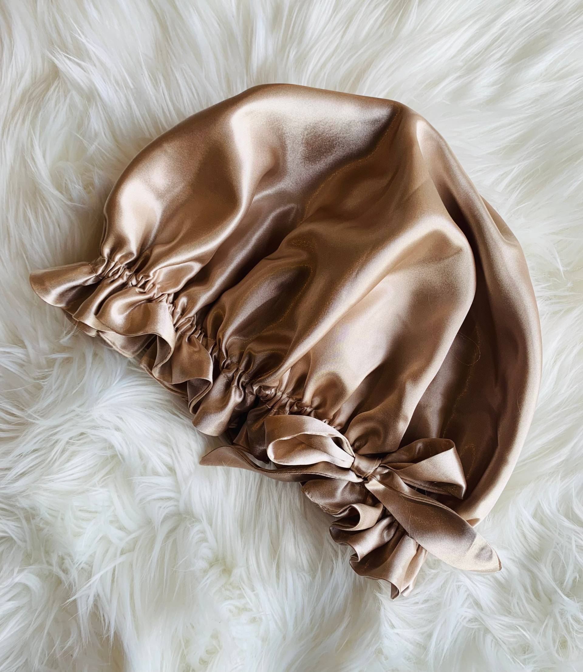 Satin Serie Doppelschicht Seide Haarkappe Mütze | Schlafmütze| Geschenk von Etsy - Marcheduluxe