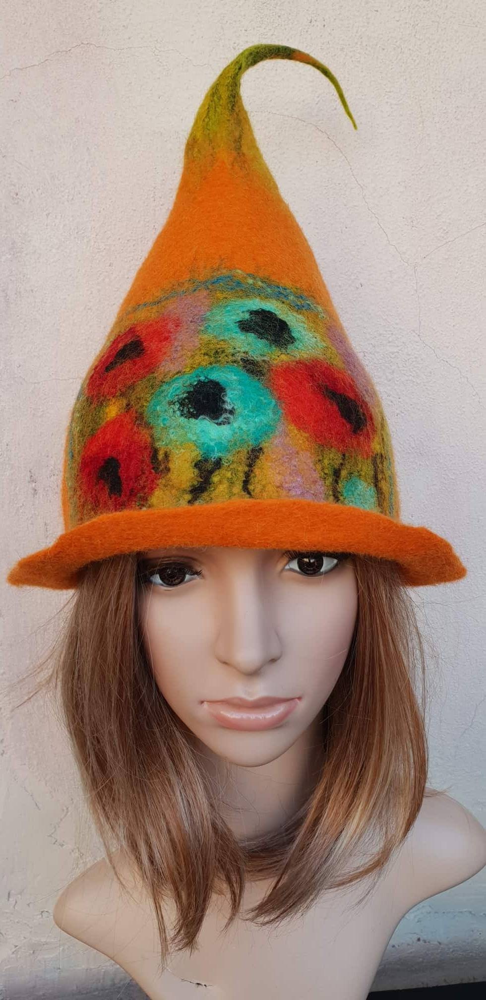 Damenmütze Aus Wolle, Filzhut, Lustige Mütze, Geschenk Für Ihn, Pixie-Hut, Feenhut, Saunahut von Etsy - MariEcoLV