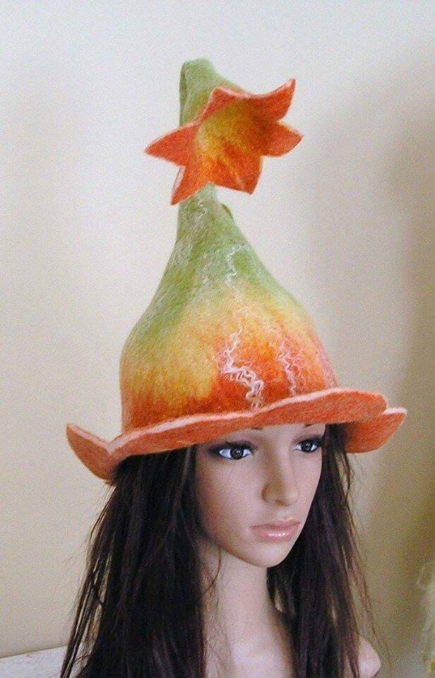 Damenmütze Aus Wolle, Filzhut, Lustiger Hut, Geschenk Für Ihn, Pixie-Hut, Feenhut, Saunahut von Etsy - MariEcoLV